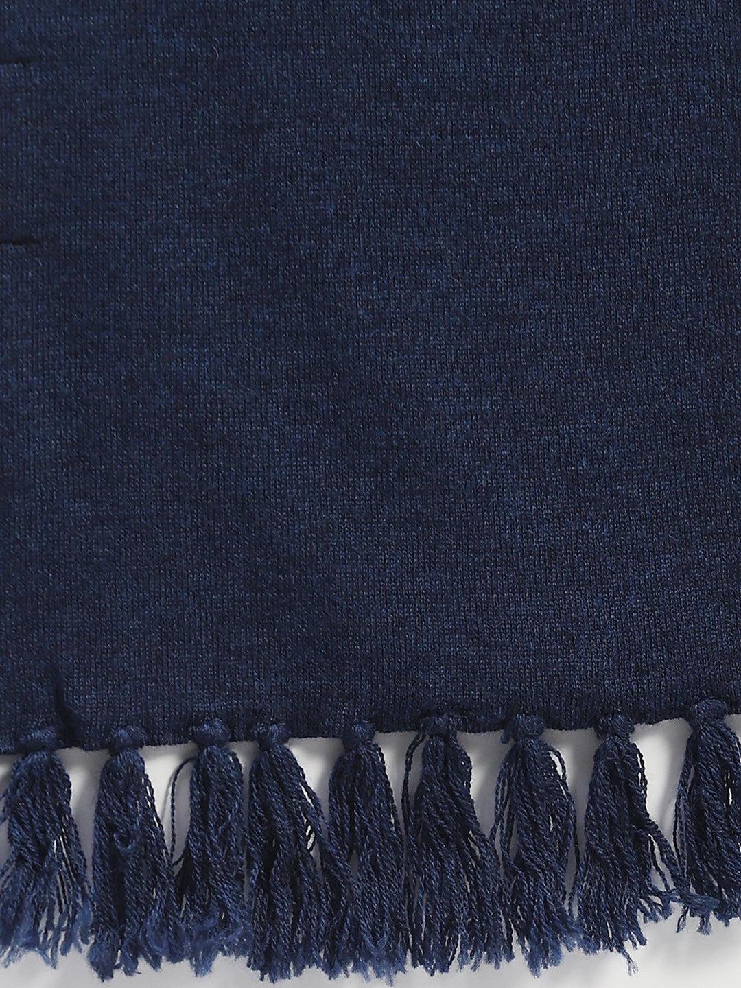 Men Navy Blue Solid Pure Wool Muffler