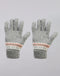 Women Grey Printed Blend Wool Gloves