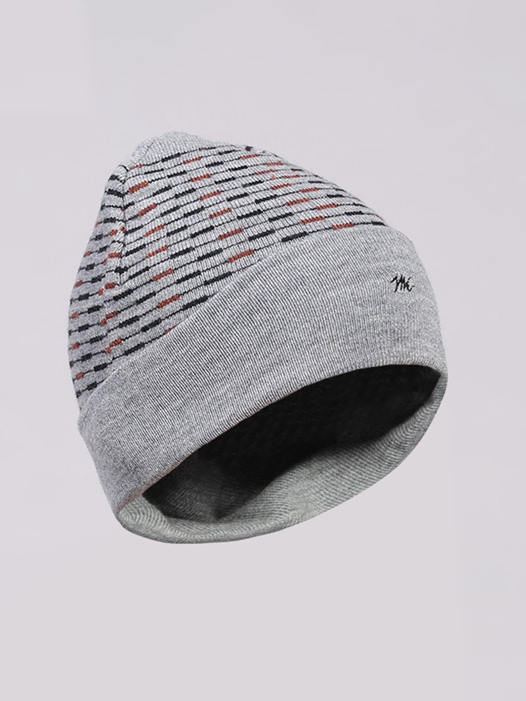 Men Grey Printed Pure Wool Cap