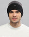 Men Black Printed Pure Wool Cap
