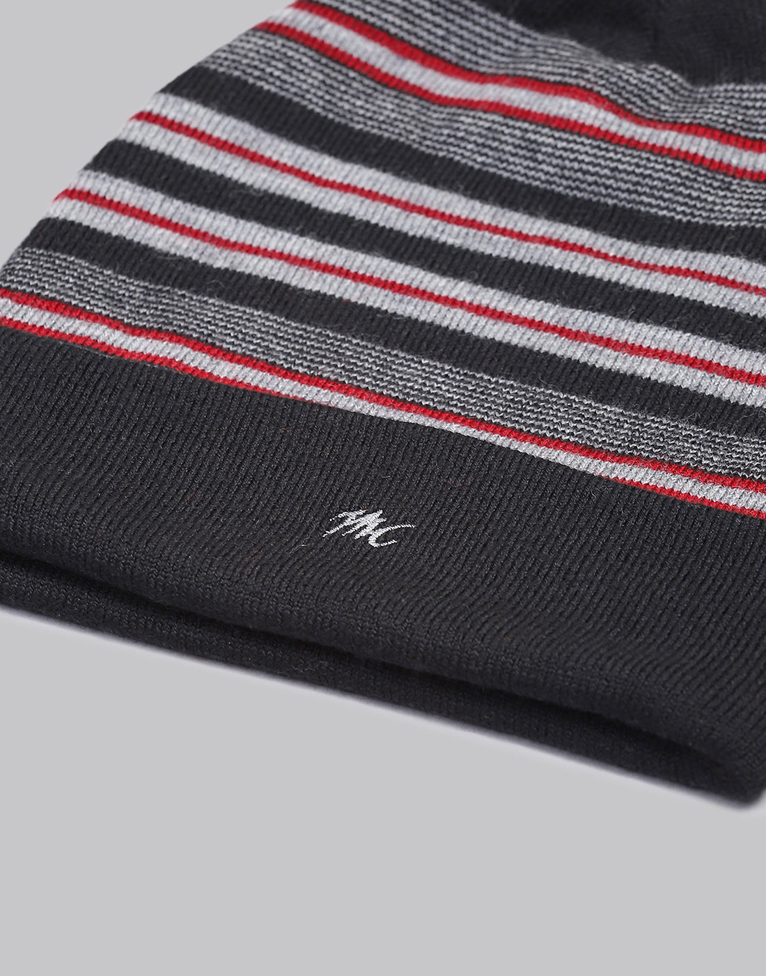 Men Black Printed Pure Wool Cap