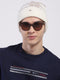 Men Cream Self Design Angoora Cap