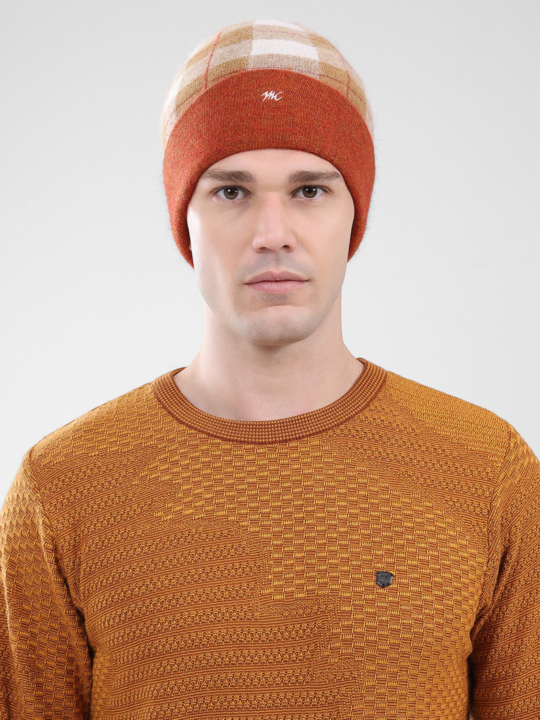 Buy Men Rust Self Design Cap Online in India - Monte Carlo