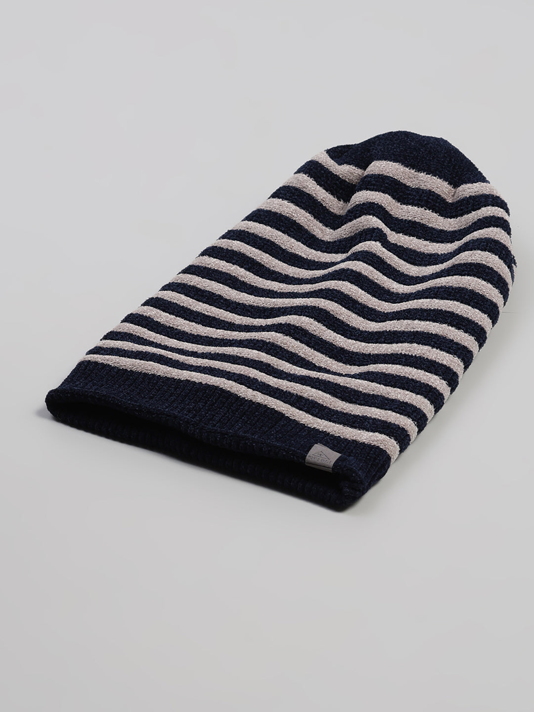 Men Navy Blue Printed Blend Wool Cap