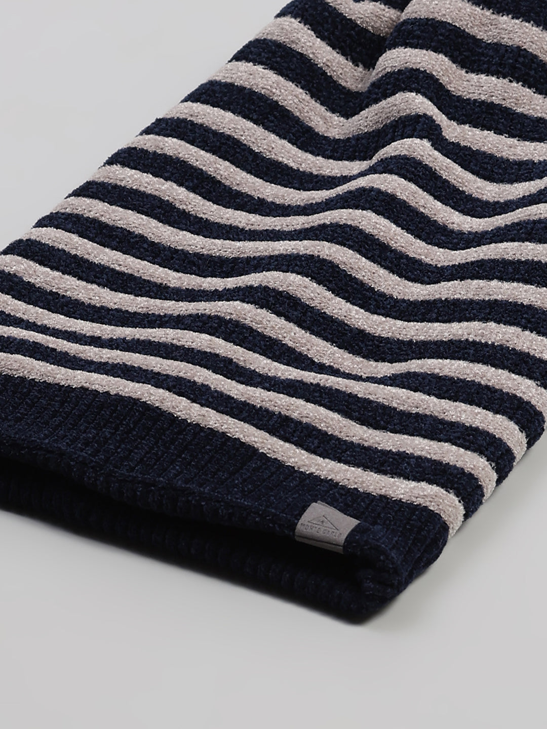 Men Navy Blue Printed Blend Wool Cap