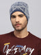 Men Blue Printed Blend Wool Cap