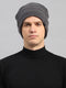 Men Grey Printed Blend Wool Cap