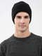 Men Grey Solid Blend Wool Cap