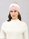 Women Pink Self Design Blend Wool Cap