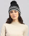 Women Black Printed Blend Wool Cap