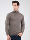 Luxuria Men Brown Solid High Neck Full Sleeve Pullover