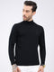 Luxuria Men Black Solid High Neck Full Sleeve Pullover