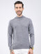 Luxuria Men Grey Solid High Neck Full Sleeve Pullover