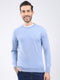 Luxuria Men Blue Solid Round Neck Full Sleeve Pullover