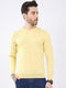 Luxuria Men Yellow Solid Round Neck Full Sleeve Pullover
