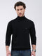 Men Black Solid Turtle Neck Full Sleeve Pullover