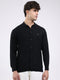 Men Black Solid Collar Full Sleeve Shirt