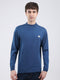 Men Blue Solid Turtle Neck Full Sleeve Pullover
