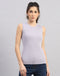 Women Grey Solid Round Neck Sleeveless Sceavy