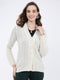 Women White Self Design V Neck Full Sleeve Cardigan
