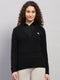 Women Black Self Design V Neck Full Sleeve Cardigan