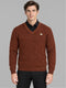 Men Rust Designer V Neck Full Sleeve Pullover