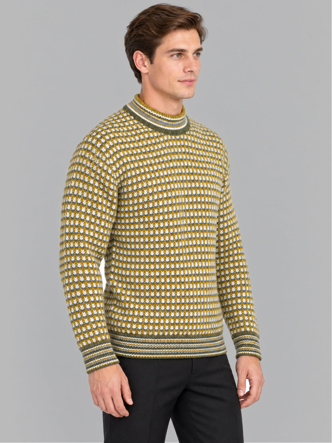 Men Green Designer Turtle Neck Full Sleeve Pullover