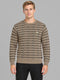 Men Beige Designer Round Neck Full Sleeve Pullover
