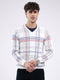 Men White Solid V Neck Full Sleeve Pullover