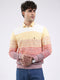 Men Pink Solid Round Neck Full Sleeve Pullover
