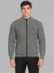 Men Black Self Design Collar Full Sleeve Pullover