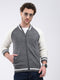 Men Grey Solid Round Neck Full Sleeve Pullover