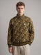 Men Mustard Jacquard Turtle Neck Full Sleeve Jacket