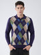 Men Purple Self Design Collar Full Sleeve Winter T-Shirt