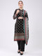 Women Black Printed Round Neck Full Sleeve Kurti Set for Winter