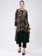 Women Green Printed Round Neck Sleeveless Kurti with Shrug (2 Pc set)