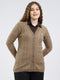 Women Brown Self Design V Neck Full Sleeve Cardigan