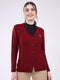 Women Maroon Self Design V Neck Full Sleeve Cardigan