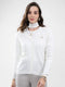 Women White Self Design V Neck Full Sleeve Cardigan