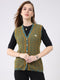 Women Mustard Self Design V Neck Sleeveless Cardigan