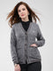 Women Grey Self Design V Neck Full Sleeve Cardigan