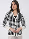 Women Off White Printed V Neck Full Sleeve Cardigan