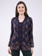Women Purple Self Design V Neck Full Sleeve Cardigan