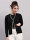 Women Black Self Design V Neck Full Sleeve Cardigan