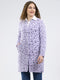 Women Purple Printed Round Neck Full Sleeve Knitted Coat