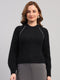 Women Black Solid Round Neck Full Sleeve Winter Top
