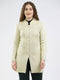 Women Cream Self Design Round Neck Full Sleeve Knitted Coat