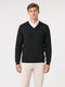 Men Grey Solid V Neck Full Sleeve Pullover
