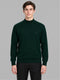 Men Green Solid Turtle Neck Full Sleeve Pullover