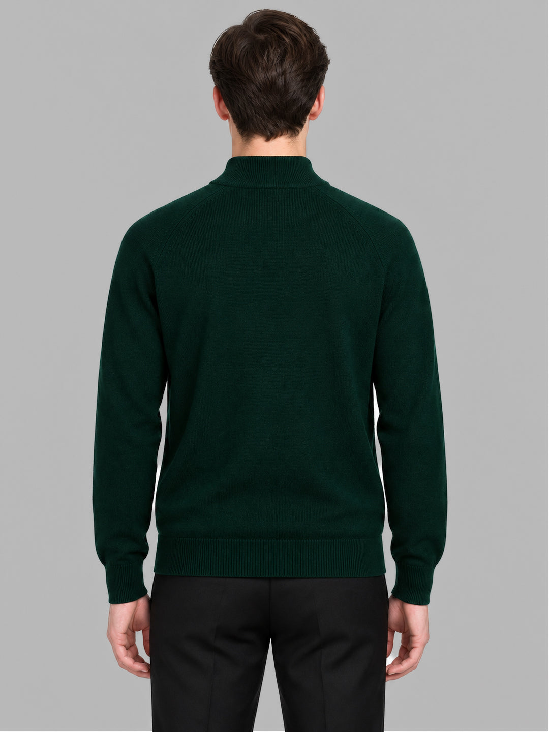 Men Green Solid Turtle Neck Full Sleeve Pullover